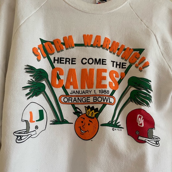 VINTAGE U Miami CANES Crew Neck - Picture 2 of 4